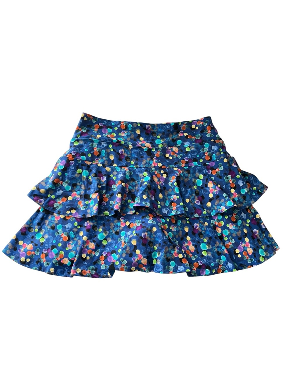 Dona Jo Elira Colorful Polka Dot Tiered Athletic Pickleball Skirt Size 1.5 Med - Picture 2 of 5
